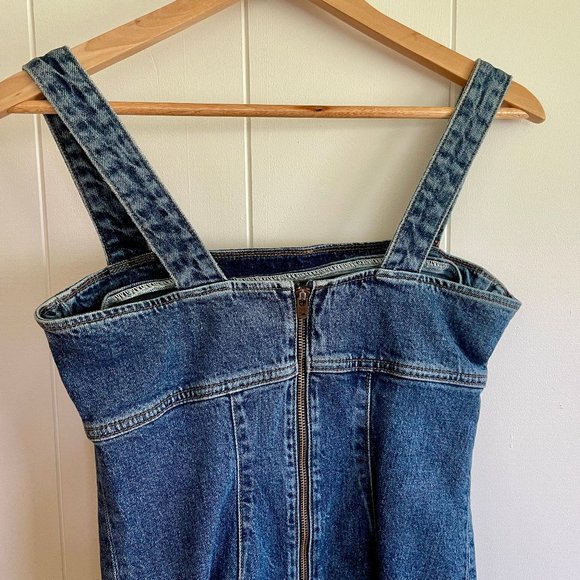 Reformation Size 0 NWT Lizzie Sleeveless Denim Minidress - Picture 7 of 9
